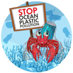 hermit crab holding no plastic sign illustration